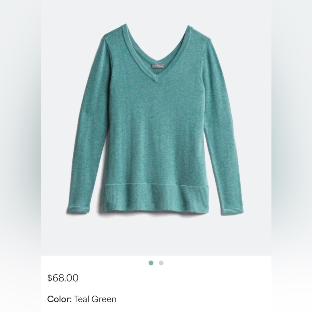Market & Spruce Chaya Wool Blend Elbow Patch Double V-Neck Sweater - Medium